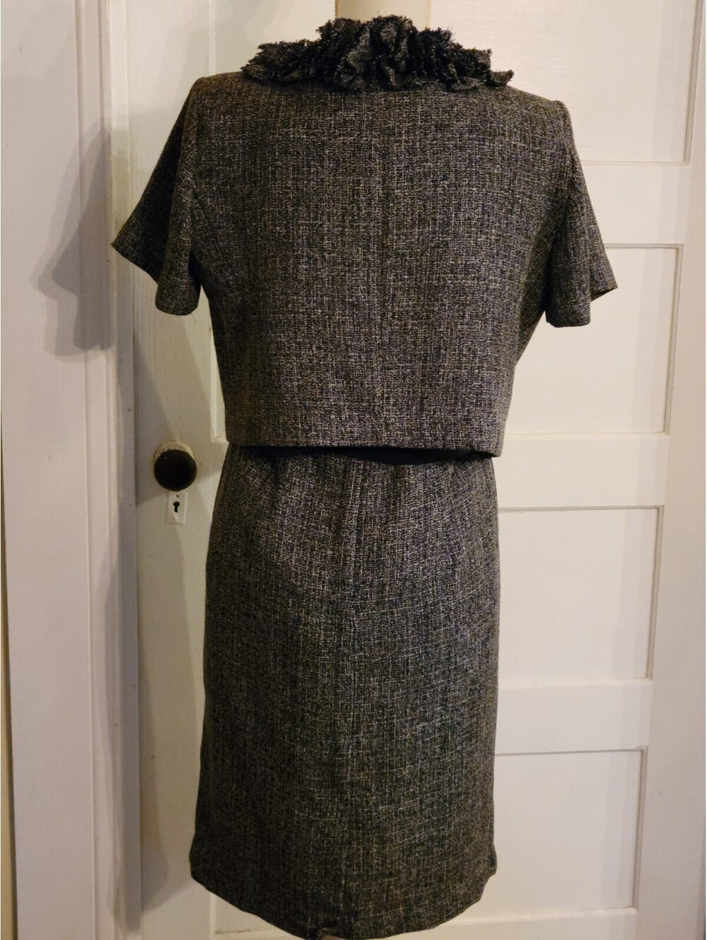 Danny & Nicole Navy/White Tweed Women's Dress W/belt & Blazer Set 10P - Picture 7 of 9